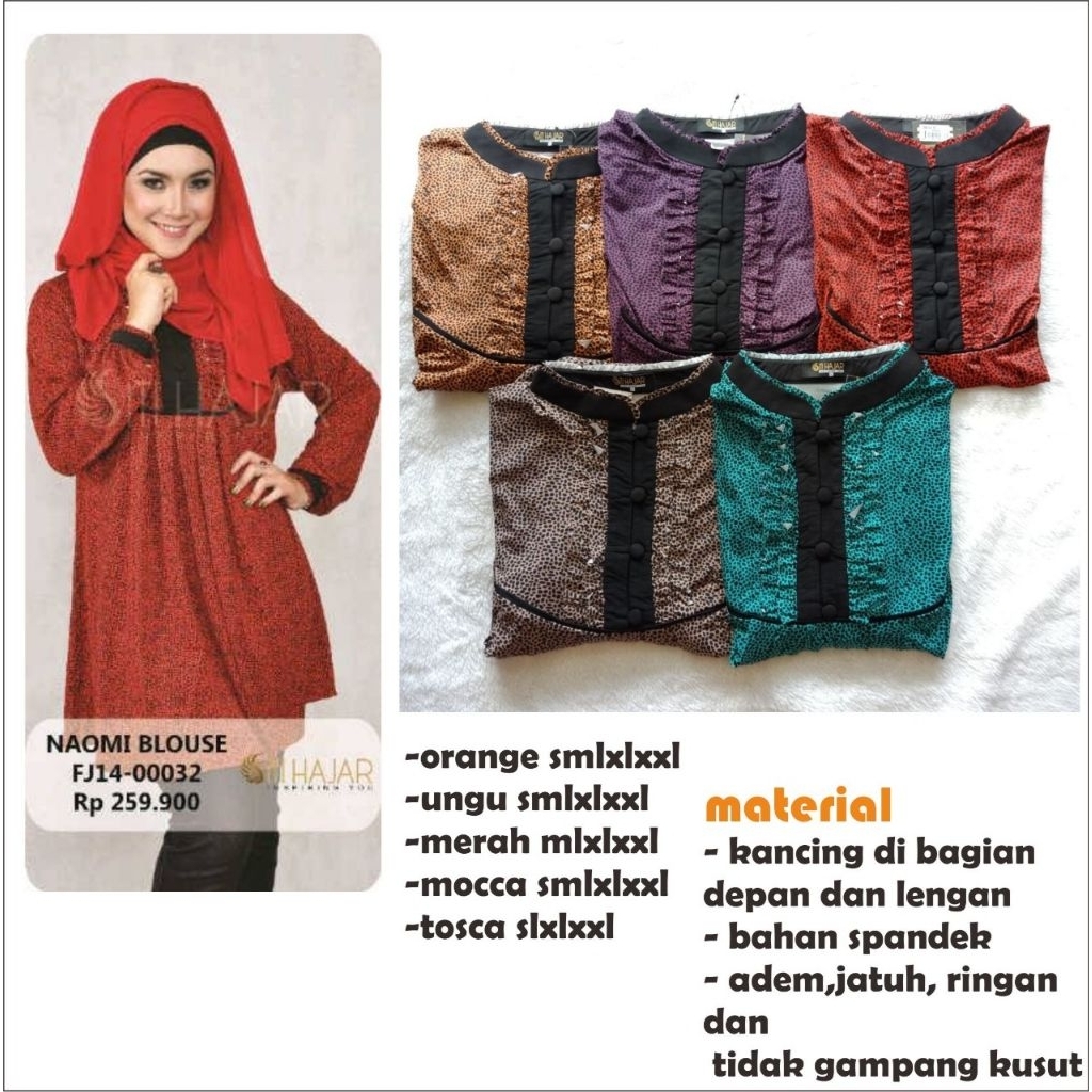 Muslimah Clothes Top Blouse Blouse sati hijar Naomi เสื้อ spandex jersey พรีเมี่ยมต่อต้านริ้วรอย