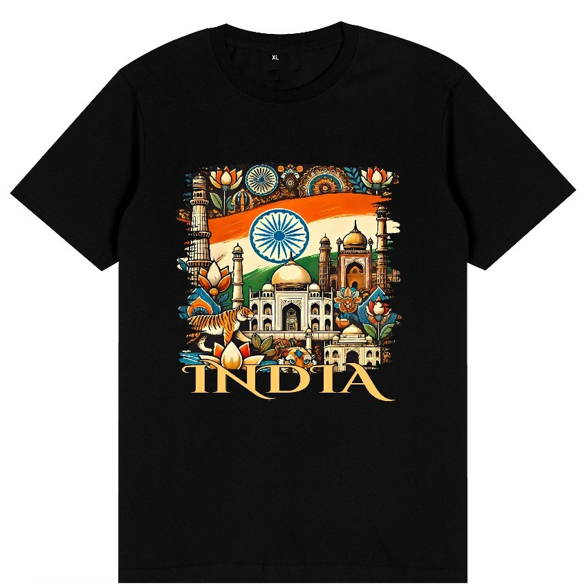 เสื้อยืด INDIAN COUNTRY SOUVENIR D3. INDIA COTTON COMBED 30S PREMIUM THICK & SMOOTH