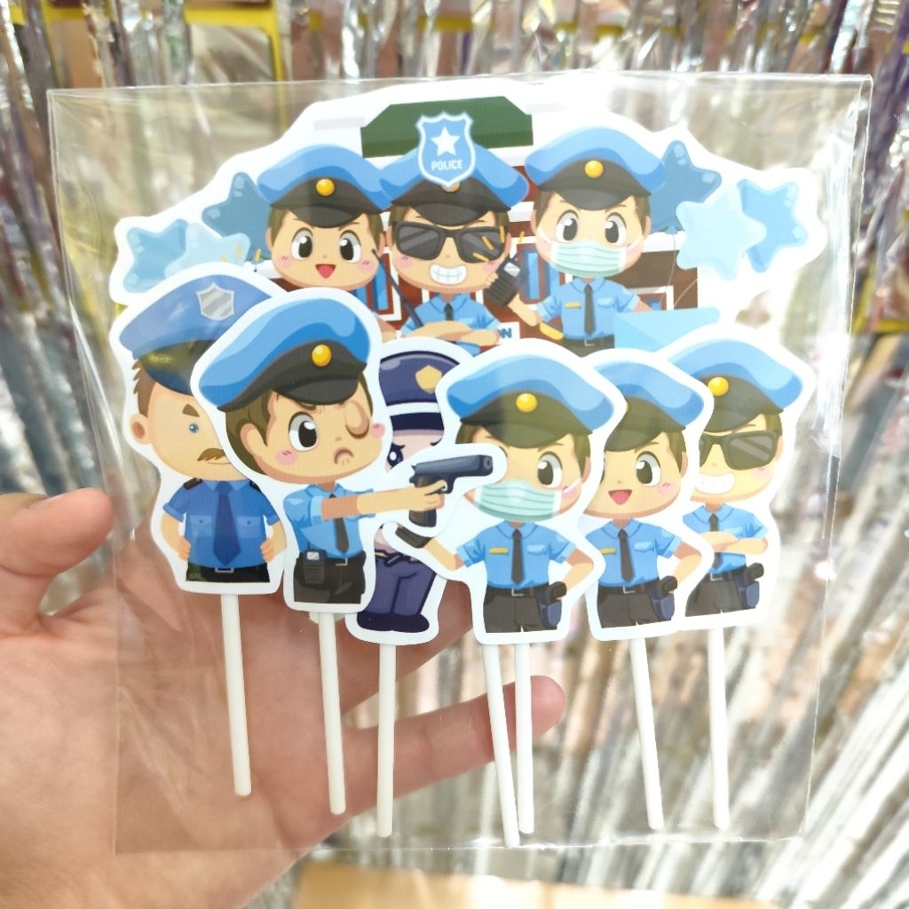 เค้ก Topper ตกแต่งเค้ก Topper ตํารวจอาชีพ Polri TNI Army Doctor พยาบาลโรงพยาบาล Doctor Pilot Pilot P