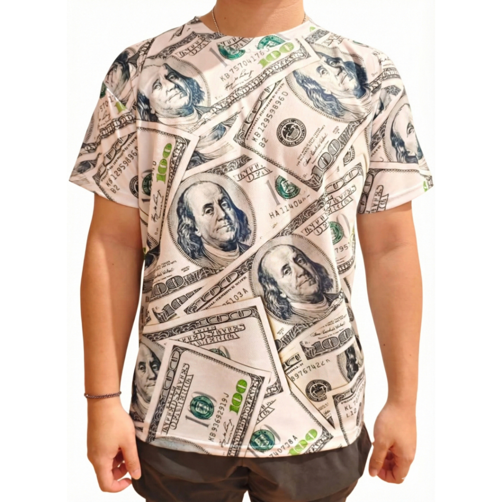 // เสื้อยืดสําหรับผู้ชายพิมพ์ลาย SUBLIMATION, DOLLAR MOTIF // XTREME-STORE