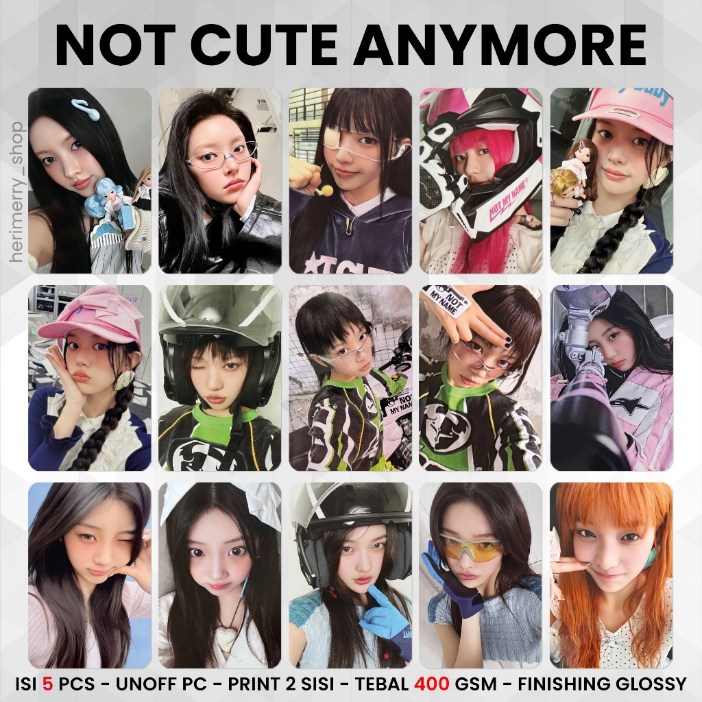 (5 ชิ้น) ILLIT ไม่น่ารัก ANYMORE Photocard - พรีเมี่ยมพีซี 2 ด้าน Kpop Merch Card Unofficial เกาหลี