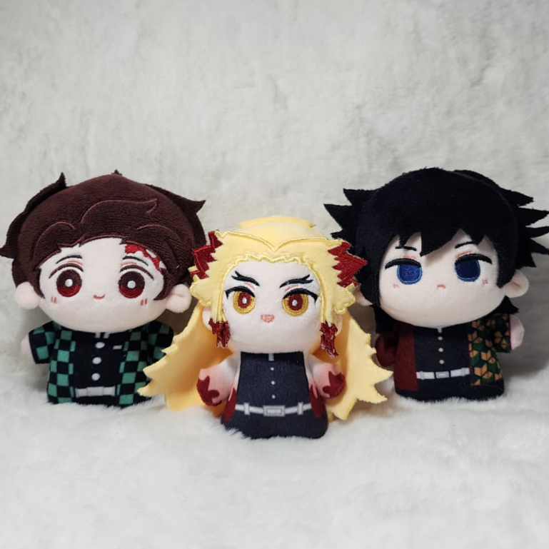 Demon Slayer ตุ๊กตาผ้ากํามะหยี่ 10 ซม. rengoku/tanjiro/giyuu/muichiro/akaza (monslayer) kimetsu no y
