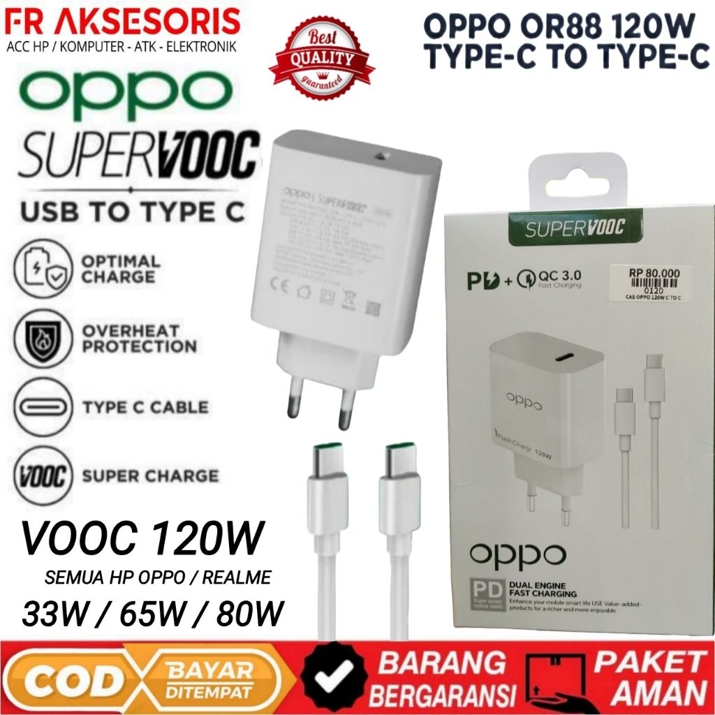 OPPO VOOC 120W Super Vooc Charger Oppo Ori 120W TYPE C TO TYPE C CHARGER VOOC 33w / 65w / 80w / 120w