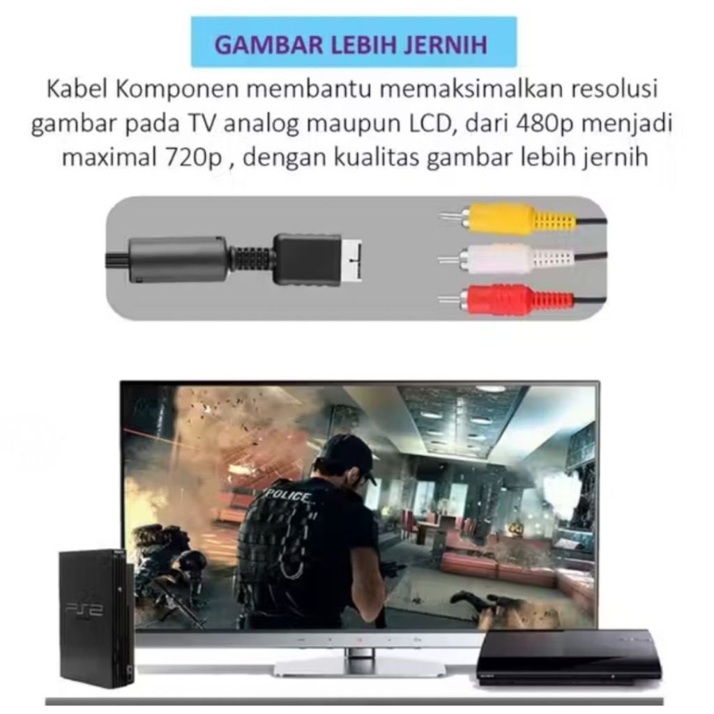 PS1 PS2 สาย RCA AV 1.8M สายเสียงวิดีโอ LENGTH