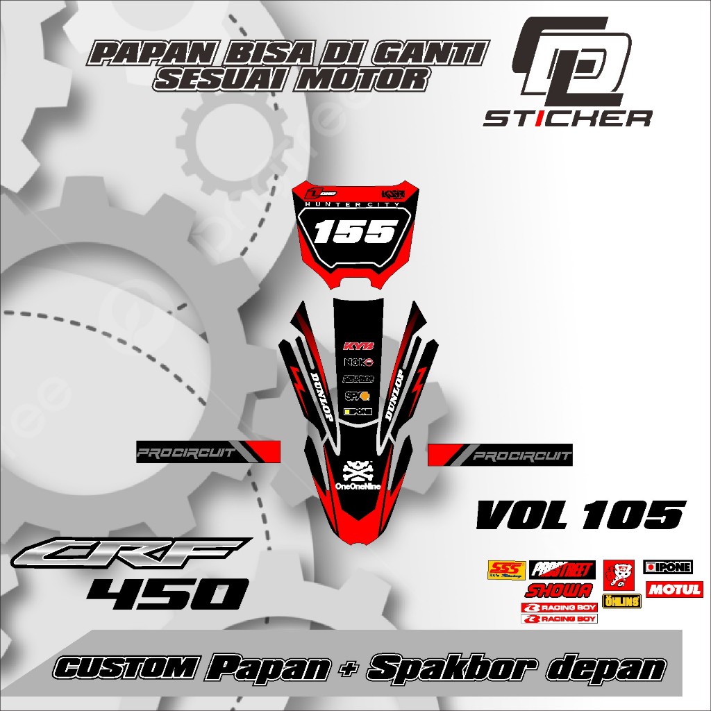 ใหม่ล่าสุด START NUMBER PLATE STICKER + FRONT FENDER CRF 450 KTM 85/450 KX KLX 150 KLX BF KLX GORDON