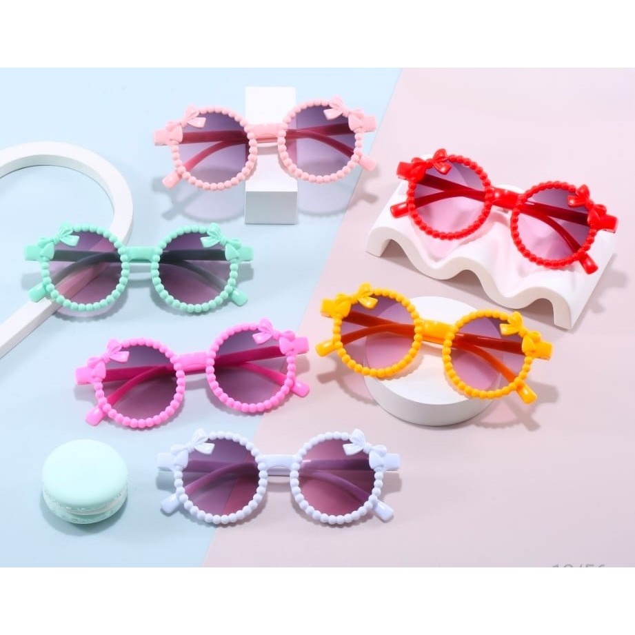 แว่นกันแดดเด็ก ไม่จํากัดเพศ พร้อมการออกแบบริบบิ้นป้องกันรังสี 6636