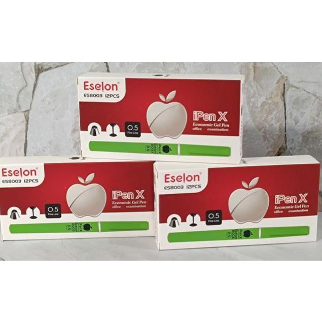 ปากกาเจล Appel / Ipen X 0.5 มม. สีดํา 12 ชิ้น หมึกแข็ง