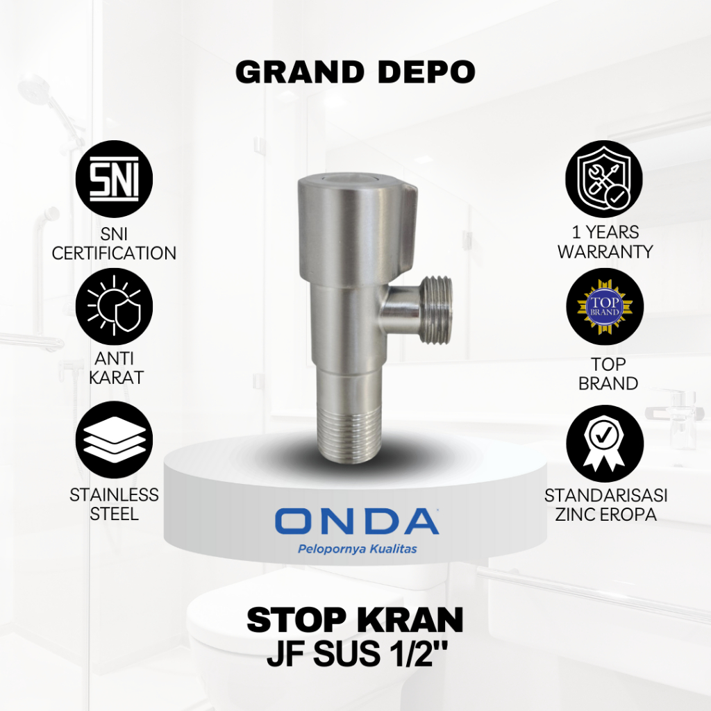 Onda Stop Faucet JF SUS 1/2" / Stop Faucet