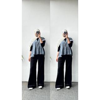 Melani Vest Jeans Renda Wanita Korean Style - Atasan Wanita Jeans - Outer Wanita Kekinian - Vest Jeans
