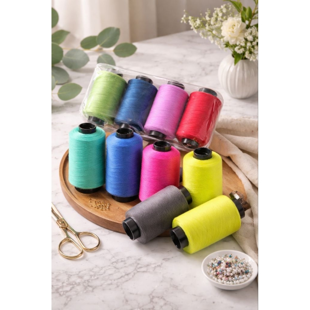 [AG] ด้ายเย็บผ้าหนึ่งกิโล 40/2 & 20/2 สี RANDOM / BLACK / WHITE – เนื้อหา 500gr & 1Kg | เนื้อหา 8 ชิ