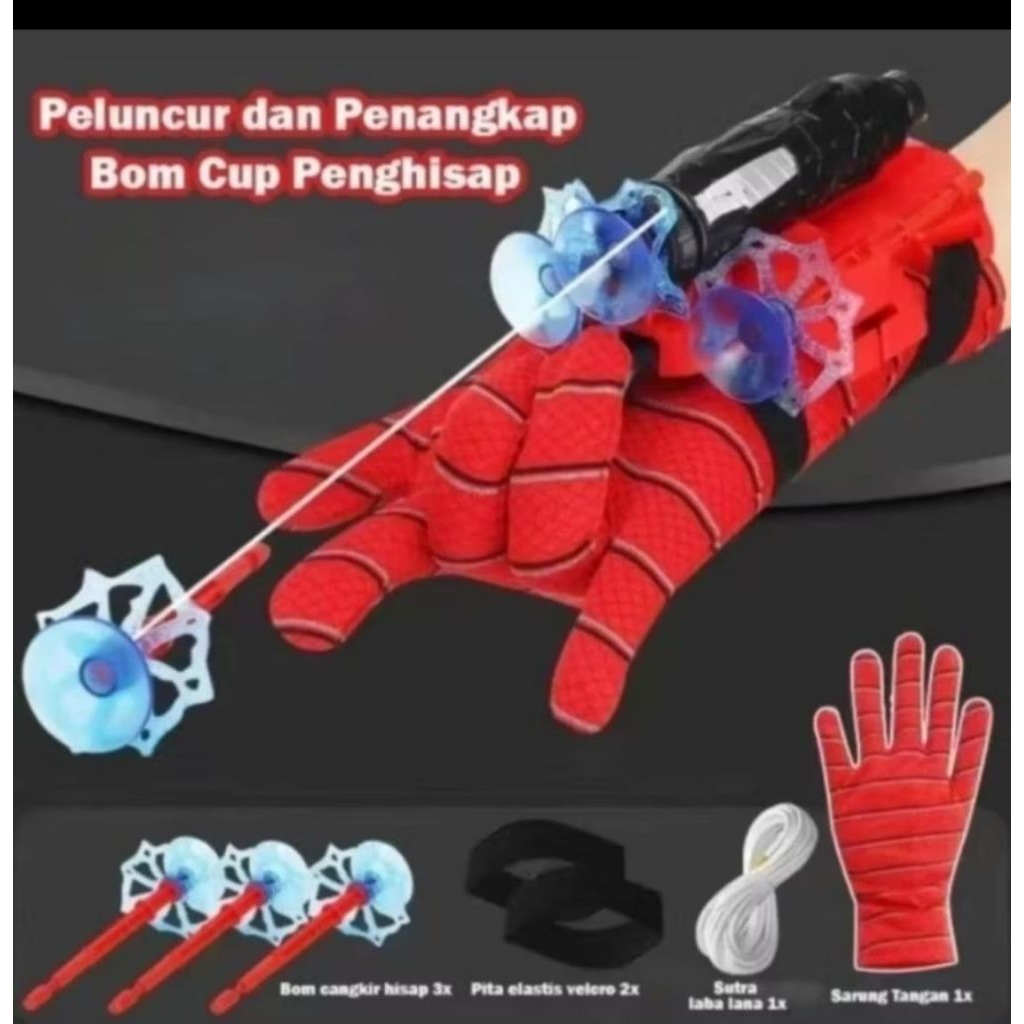 Spiderman Shooter Spider Web ถุงมือเด็กของเล่น Superhero Kids