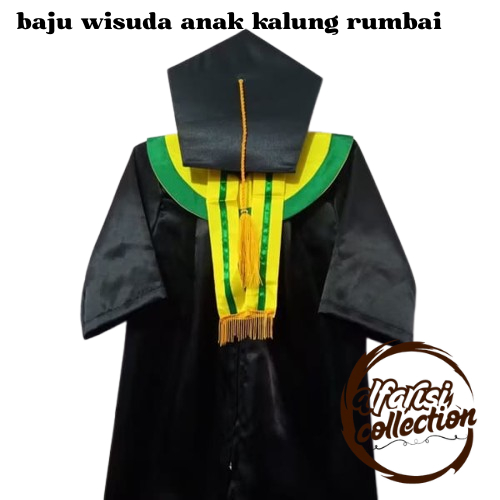 เสื้อผ้าเด็กรับปริญญาพร้อมสร้อยคอพู่สําหรับ PAUD, TK, SD, SMP, และ SMA (ADULTS) คุณภาพเกรดดั้งเดิม 1