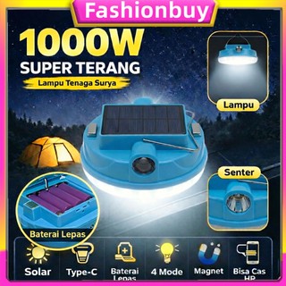[COD]Lampu LED Emergency UFO + Senter Solar Panel 1000w + 50w Baterai Lepas-Dapat digunakan sebagai catu daya seluler Waterproof, Very Bright
