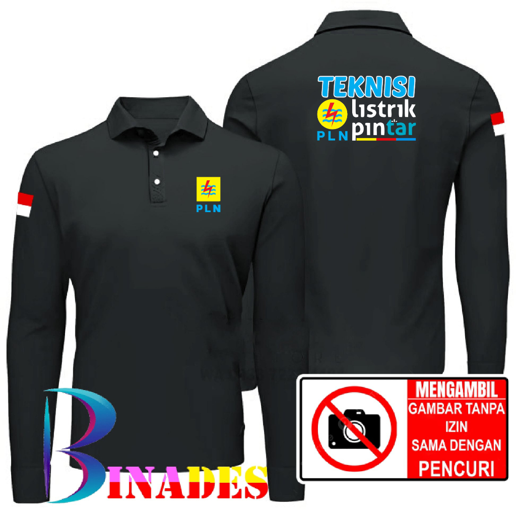 ขายเสื้อโปโลผู้ชายและผู้หญิงคอปกเสื้อยืด PLN SMART ELECTRICITY เสื้อยืด Wangky BINADES