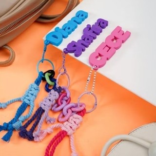 GANTUNGAN TAS CUSTOM NAMA  GANTUNGAN TUMBLR KOPER LUGAGE BAG CHARM 3D TALI MACRAME