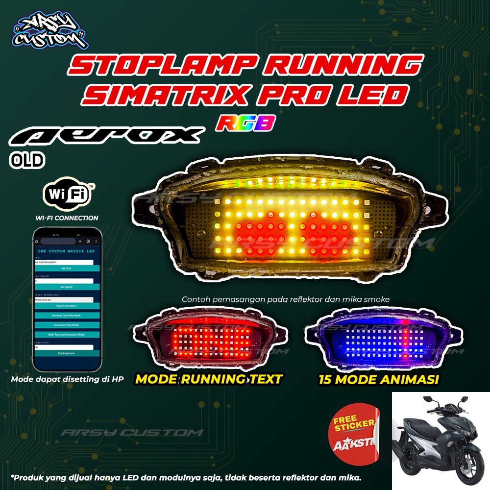 Stoplamp Aerox Old Running Text Animation Emoji RGB LED Light SiMatrix Leeeji Eyes Lazy Eyes