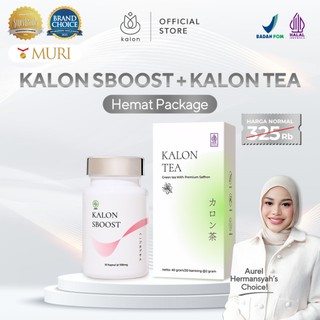 PAKET HEMAT Kalon SBOOST & Kalon Tea Bundle Premium | Pelangsing BPOM HALAL | Capsule Diet Detox