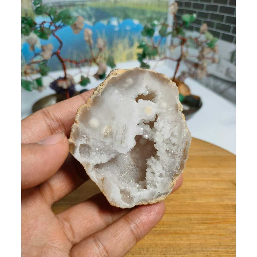 Natural Clear Quartz Druzy Morroco Geode Stone (4)