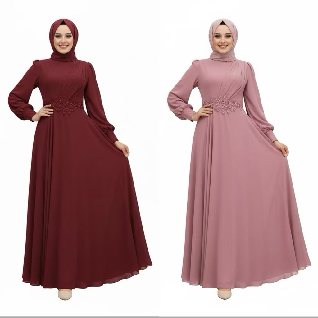 Naomi Dress Ceruty Babydoll พรีเมี่ยมล่าสุดหรูหราผู้หญิง Gamis Casual ล่าสุด Eid Dress