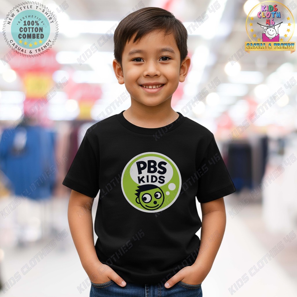 เสื้อยืดเด็ก เสื้อยืดแขนสั้นเด็ก เสื้อยืดเด็กชาย&เด็กผู้หญิง โลโก้ PBS Kids