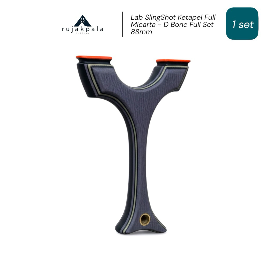 Lab slingshot หนังสะติ๊ก full micarta - D bone ครบชุด 88mm