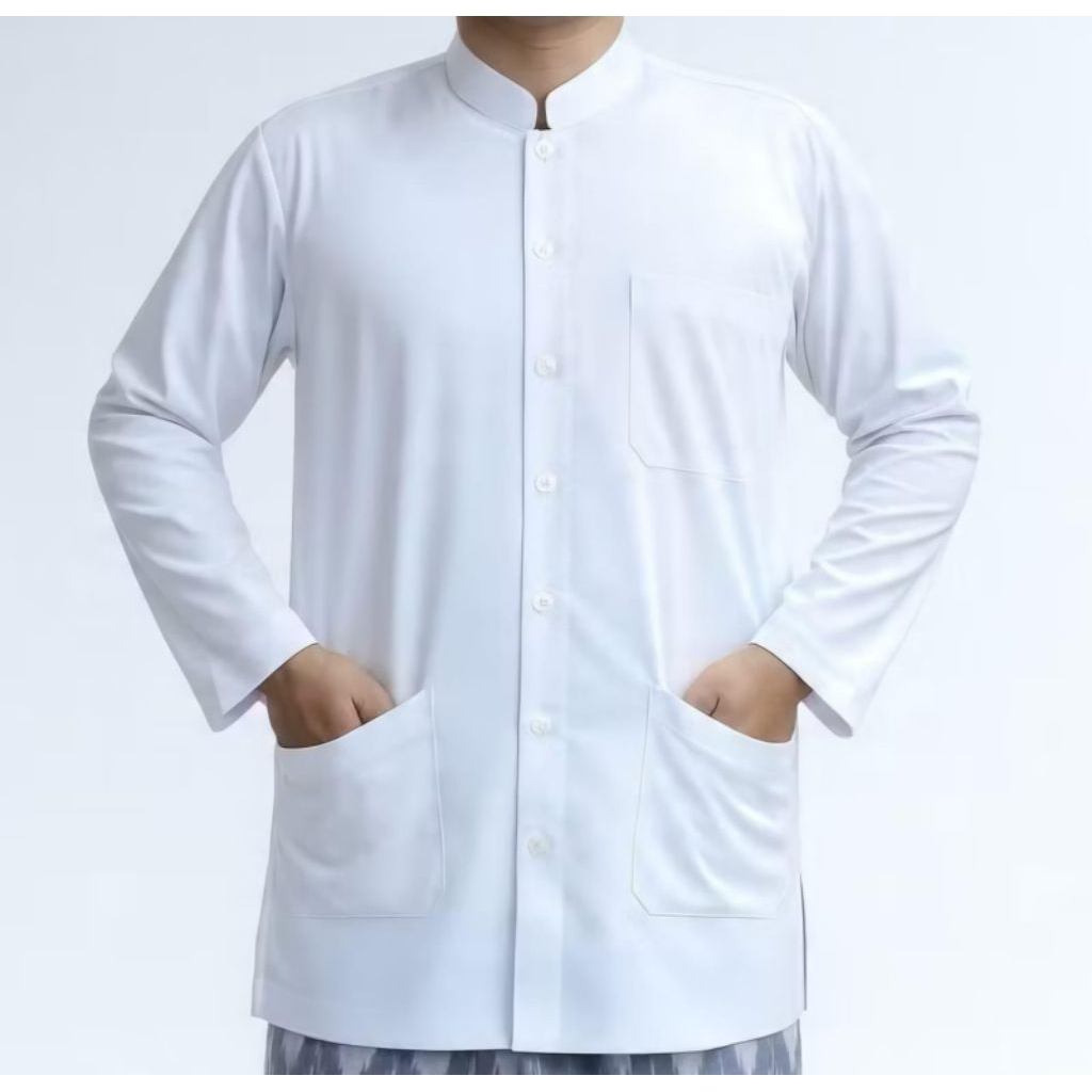 KATUN KOKO HAIBAH WHITE KOKO UMROH HAJI MEN (POPLYN COTTON MATERIAL)