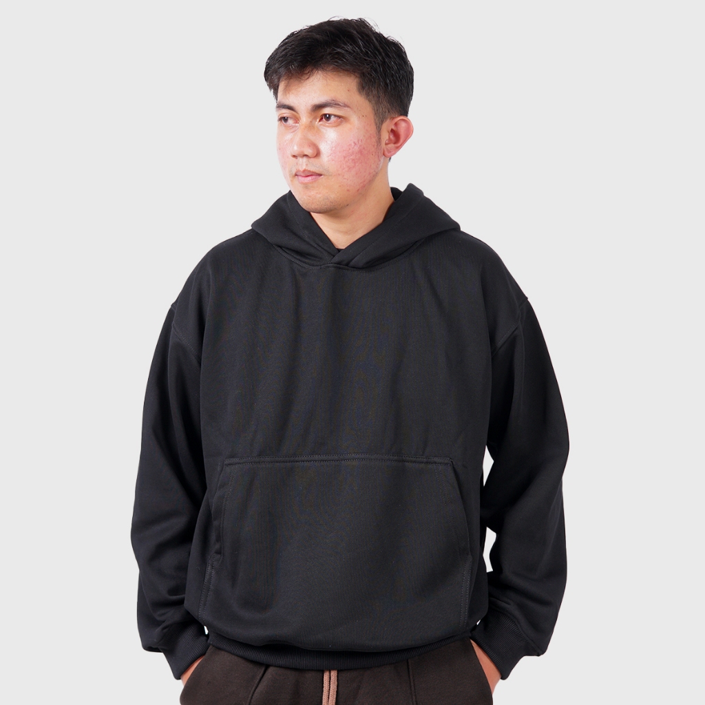 GLOOMIESUNDAY - Basic Boxy Hoodie 330 GSM Oversize Boxy Hoodie สําหรับผู้ชายและผู้หญิงธรรมดา Hoodie