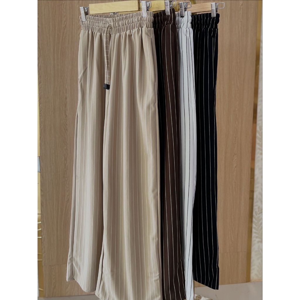 STRCH STRIPE CULOT PANTS/ STRCH PANTS/ STRIPE