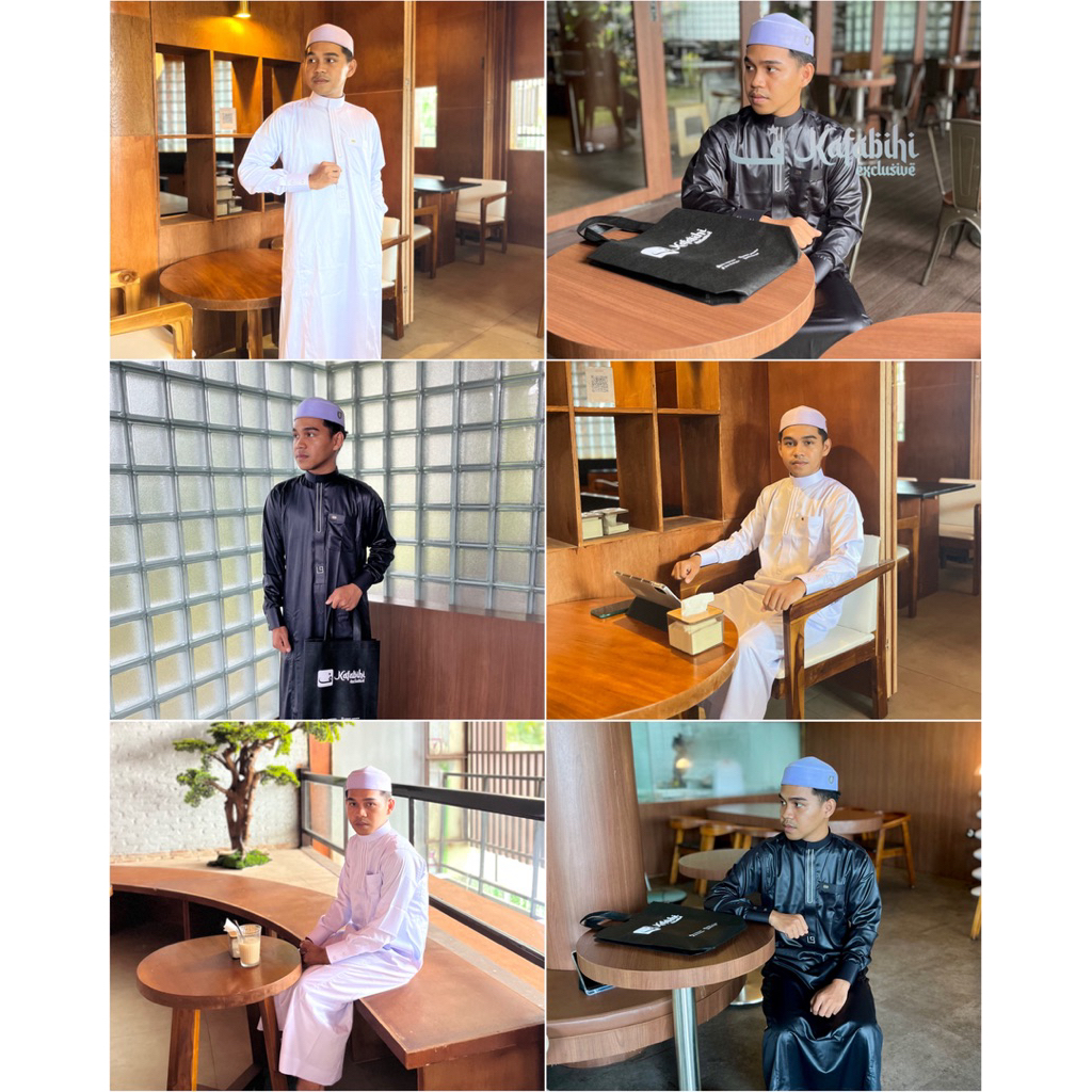 สีขาว SAUDI GAMIS / WHITE EMBROIDERED ROBE / พิเศษ KAFAIHI GAMIS / ผู้ชาย GAMIS