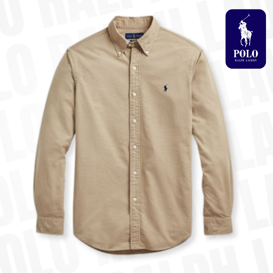 KEMEJA Ralph Lauren Mens Oxford Long Sleeve Slimfit Casual Official Catoon Shirt