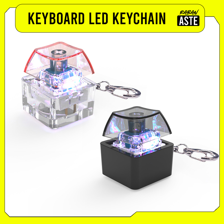 GANTUNGAN [ RABANASTE ] RGB LED พวงกุญแจมินิคีย์บอร์ด Mechanical Fidget Cube ผ่อนคลายแบบพกพา