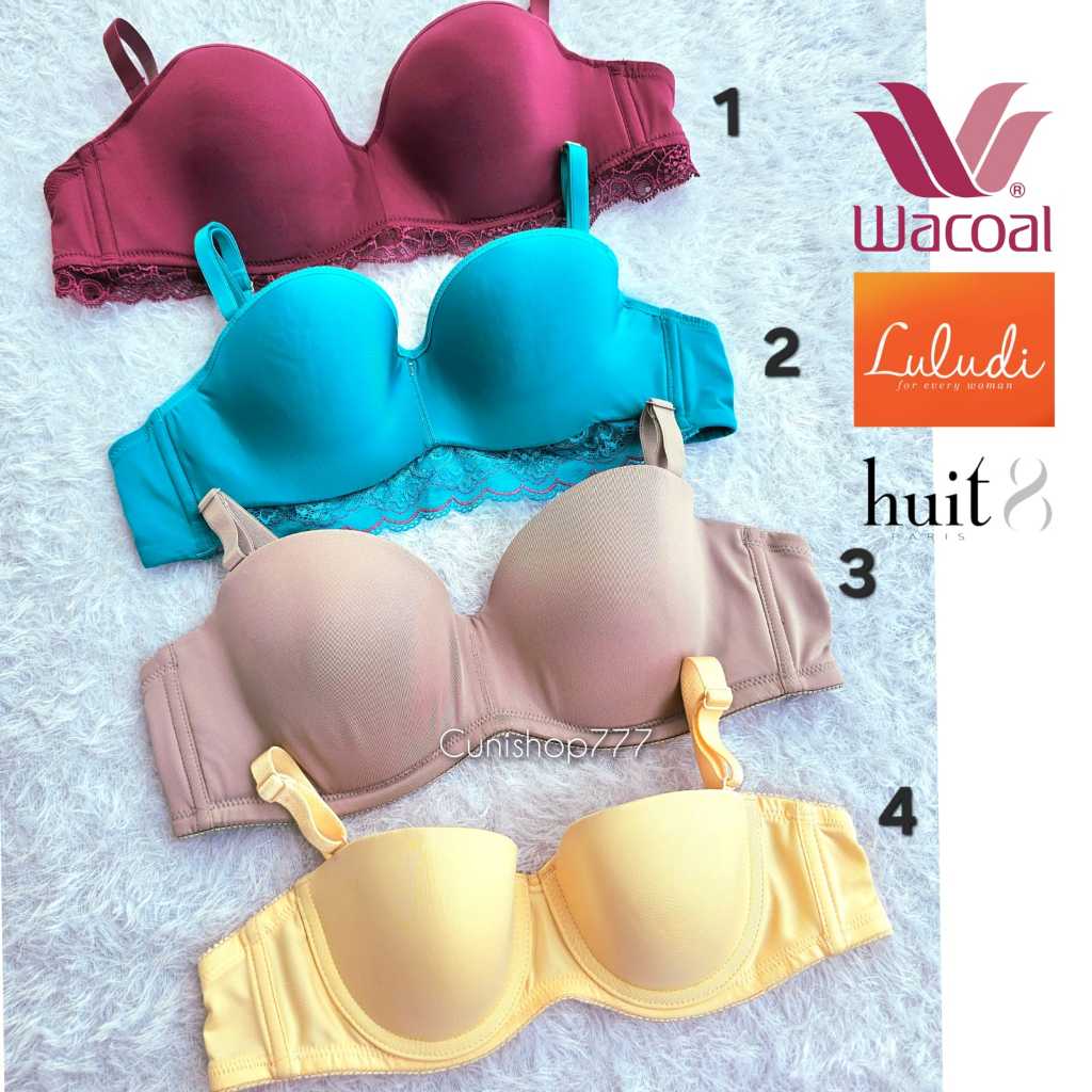 WACOAL BRA 1/2 CUP LULUDI HUIT พร้อมชุดชั้นใน 32B 32C 36A ผู้หญิง BH KEMBEN HUIT 8289 IB 4852 LB 573