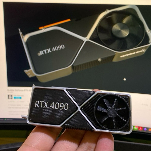 พวงกุญแจ GPU Nvidia RTX 4090 พิมพ์ 3 มิติ