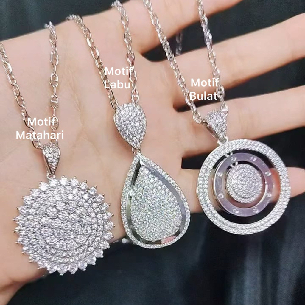 Xuping88 สร้อยคอฮิญาบสีเงินหรูหราและจี้เครื่องประดับ Eid