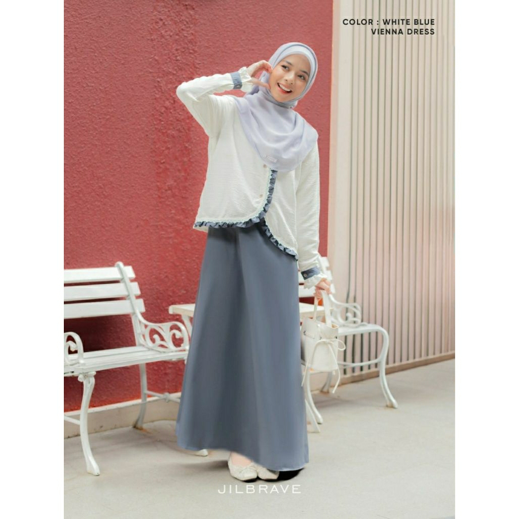 VIENNA DRESS JILBRAVE | Gamis with Outer Cute เย็บกัน | เดรสระบายสวย
