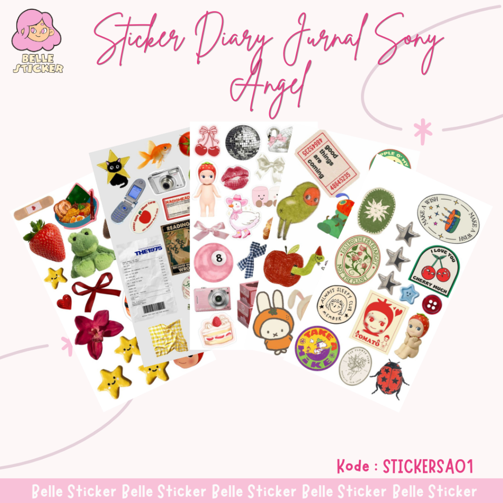 Aesthetic Sticker Kawai Sony Angel Japan Scrapbook Journal Diary 2mm Sticker Laptop Tumbler Case Hp