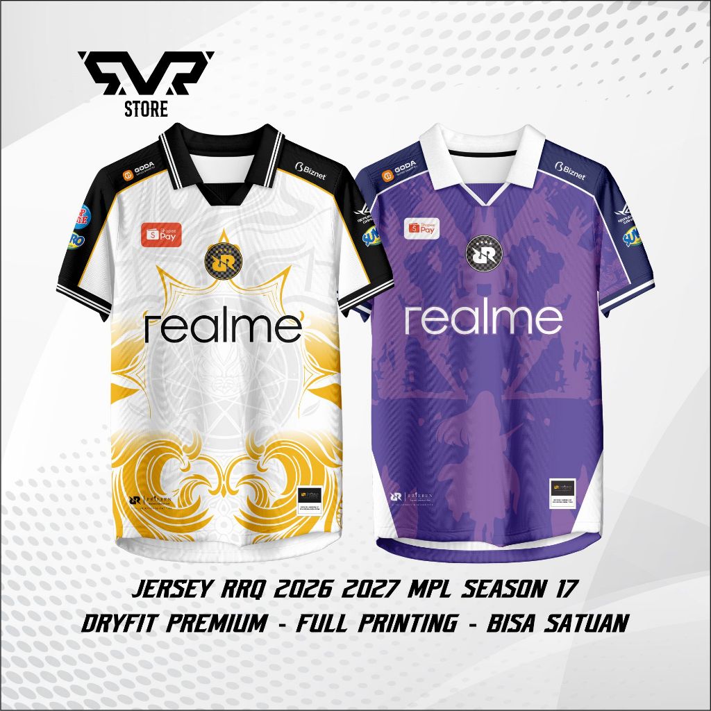 ล่าสุด RRQ 2026 2027 ทีม Jersey RRQ MPL Season 17 เกม MLBB เสื้อยืดฟรี Custom Nickame