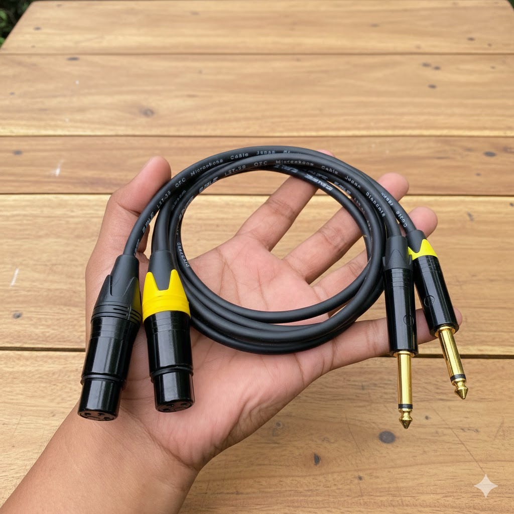 สาย 2 XLR ตัวเมียเป็น 2 Jack Akai Mono Canare L2T-2S ของแท้ - เสียงรบกวนต่ํา