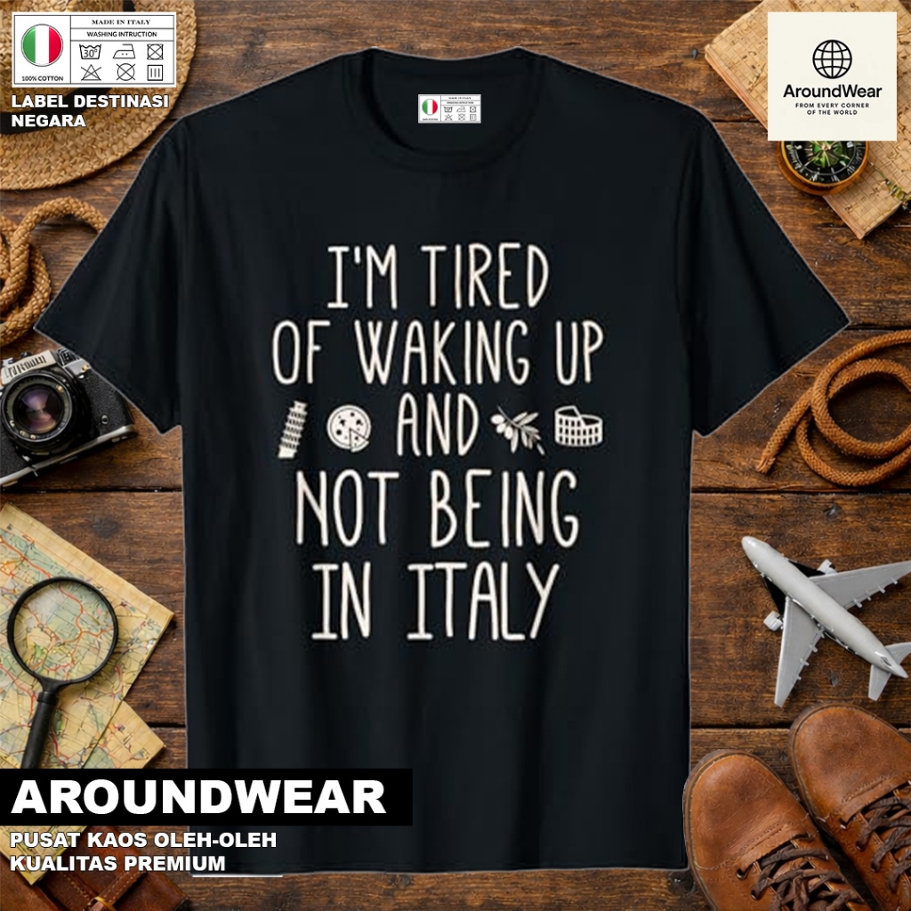 ITALY SOUVENIR T-SHIRT 20 WITH ITALY COUNTRY TAG PREMIUM SOUVENIR MATERIAL GIFT