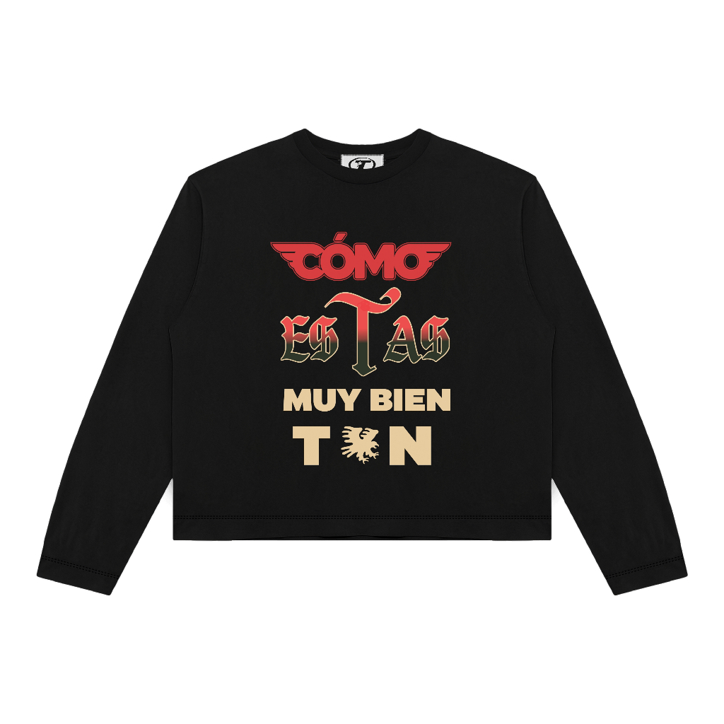 Thenive Longsleeve Boxy Crop 24s Tshirt Muy Bien แขนยาว