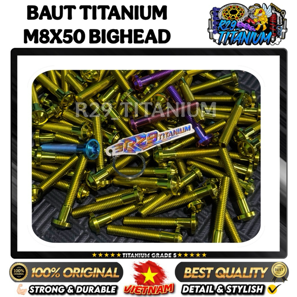 M8X50 BIGHEAD ORIGINAL TITANIUM GR5 TITANIUM BOLT