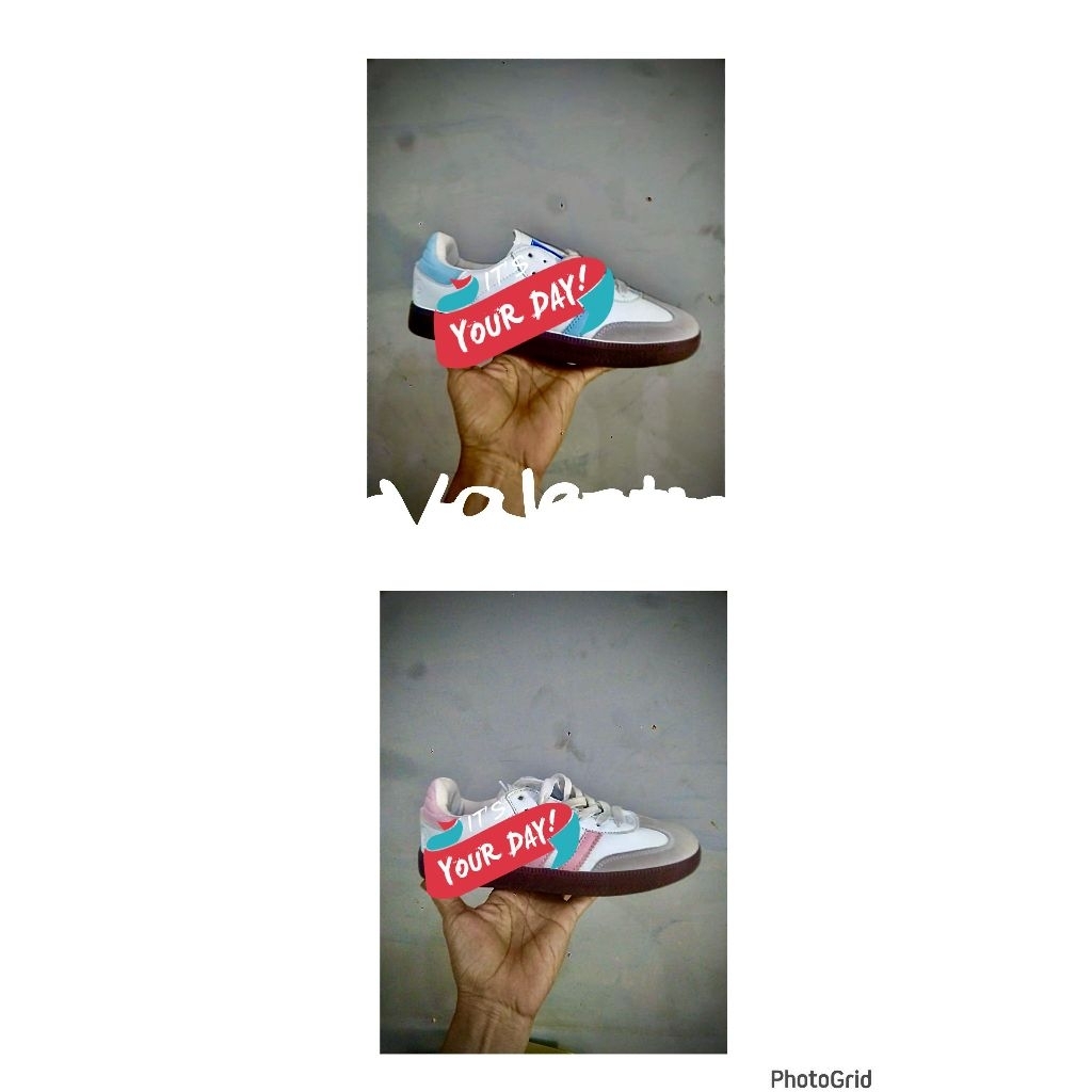 Oi.Sneakers รองเท้าผู้หญิงสีขาวสีฟ้าสีขาวสีชมพู Smba Import