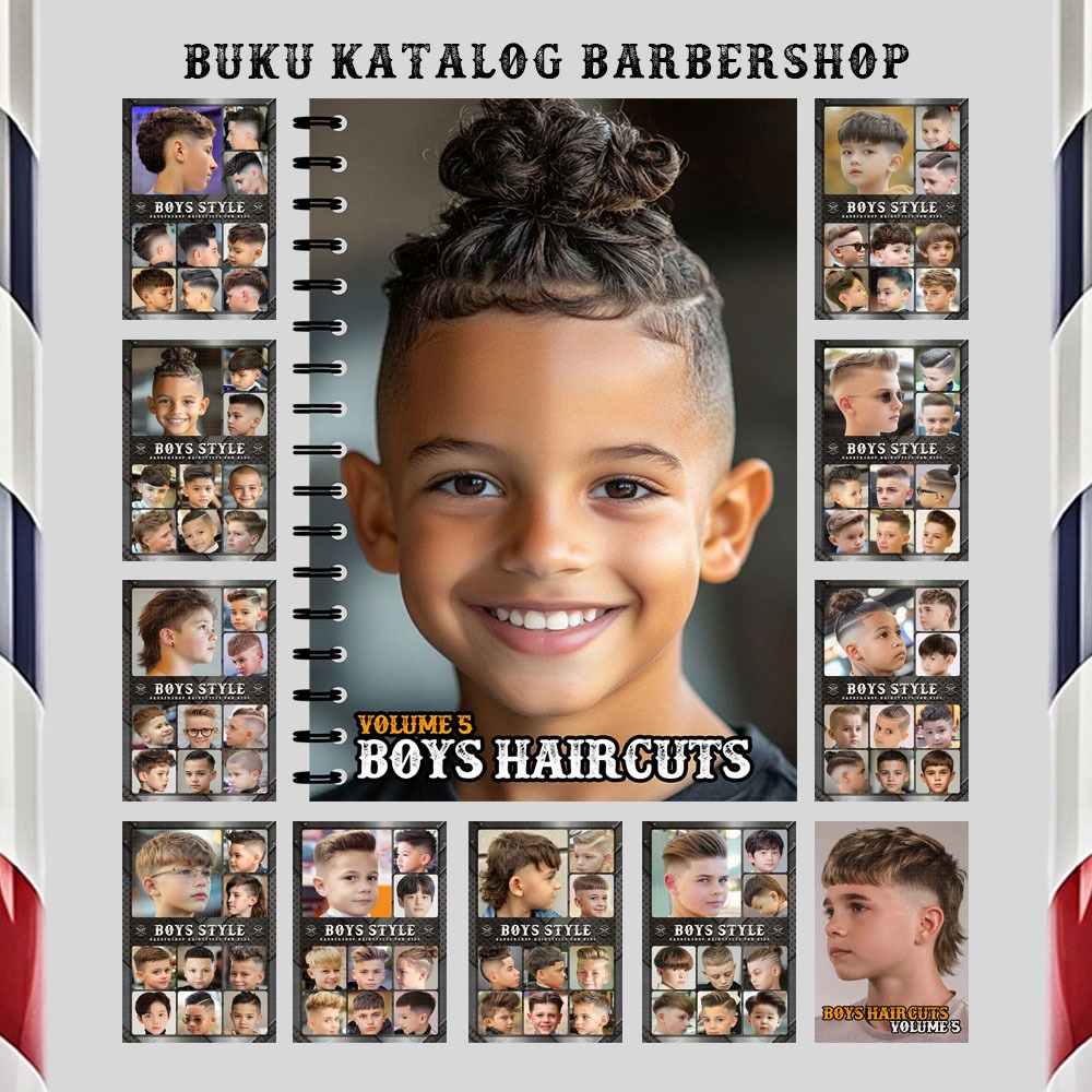 หนังสือนิตยสารสอบตัดผมเด็ก - Barbershop Catalog Book - ตัดผมเด็กชาย เล่ม 5 - BH5