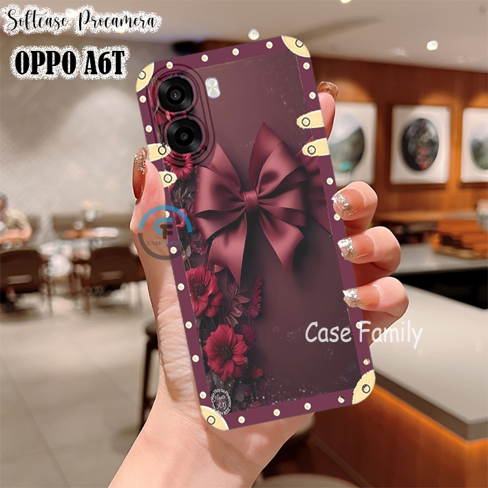 MERAH Softcase สําหรับ Oppo A6T 2026 - A6 - A6x - A6T Pro Red Ribbon Motif Aesthetic Frame Case Prem