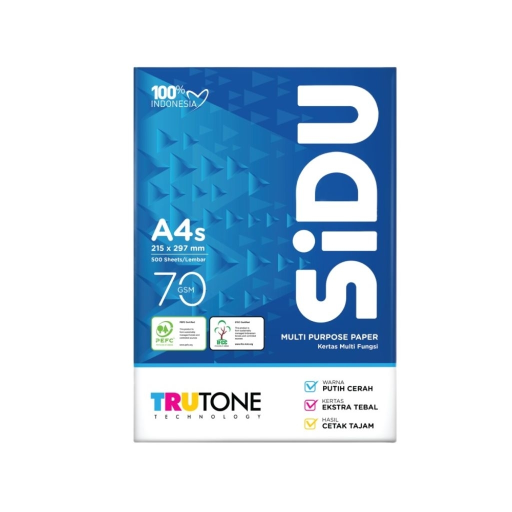 กระดาษ SIDU A4 70 Gsm HVS