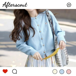 AS--Cardigan Rajut Wol kelinci kecil Knit Full Warna Lembut Halus Simple Outer Daily Wear
