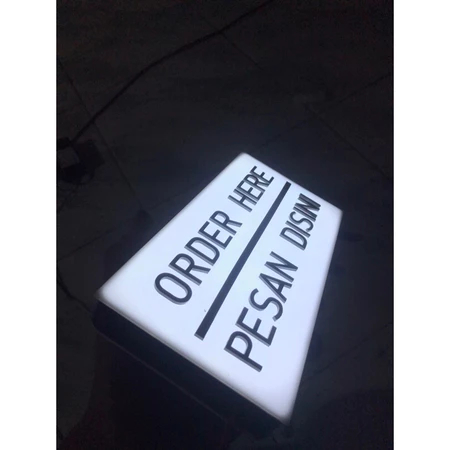 ป้าย Order Here / ป้ายข้อความ Here with LED / ป้ายอะคริลิค