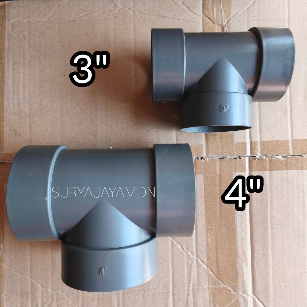 TEE FITTING PVC 3" 4" SUPER PIPE CONNECTION