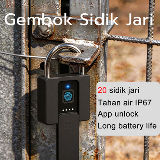 TOP1 Gembok Pagar Anti Maling Gembok Sidik Jari Tahan Air Dapat Menambah 20 Sidik Jari