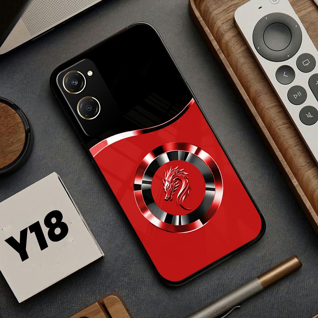 HP Vivo Y18 Y03 Y03T Y02 Glass Softcase VIVO Y18 Phone Case - เคสโทรศัพท์เคลือบเงา (U 627)